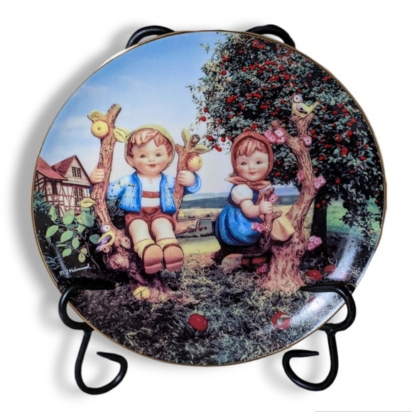 Vtg 90s Hummel Apple Tree Boy & Girl Limited Ed Plate Little Companions Series - Picture 2 of 10